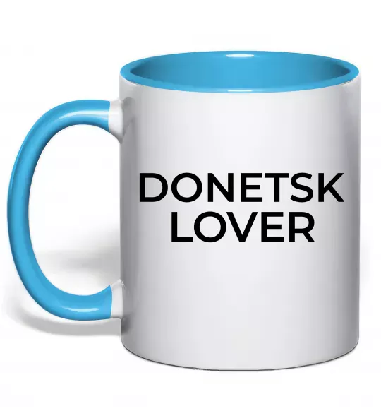 Чашка с цветной ручкой Donetsk lover Голубой фото