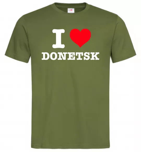 Чоловіча футболка I love Donetsk Оливковий фото