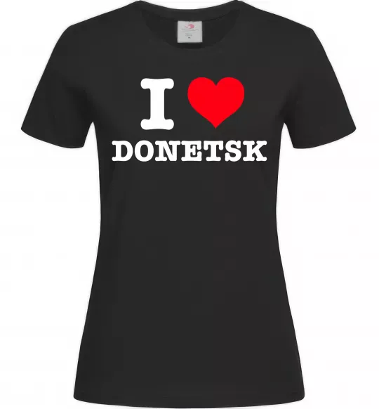 Женская футболка I love Donetsk Черный фото