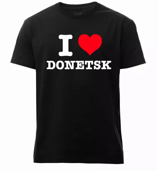Чоловіча преміум футболка I love Donetsk Чорний фото