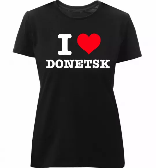 Жіноча преміум футболка I love Donetsk Чорний фото