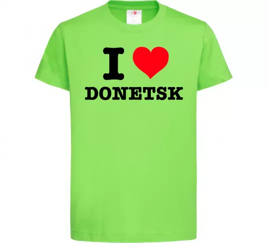 Дитяча футболка I love Donetsk Лаймовий фото