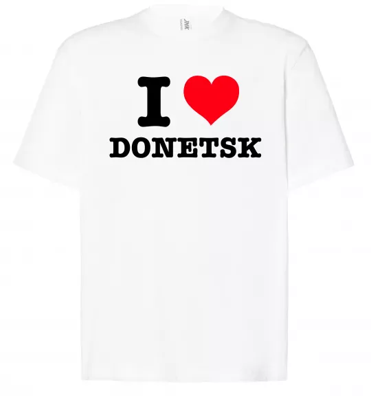 Футболка Оверсайз I love Donetsk Білий фото