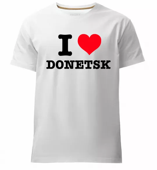 Чоловіча преміум футболка I love Donetsk Білий фото