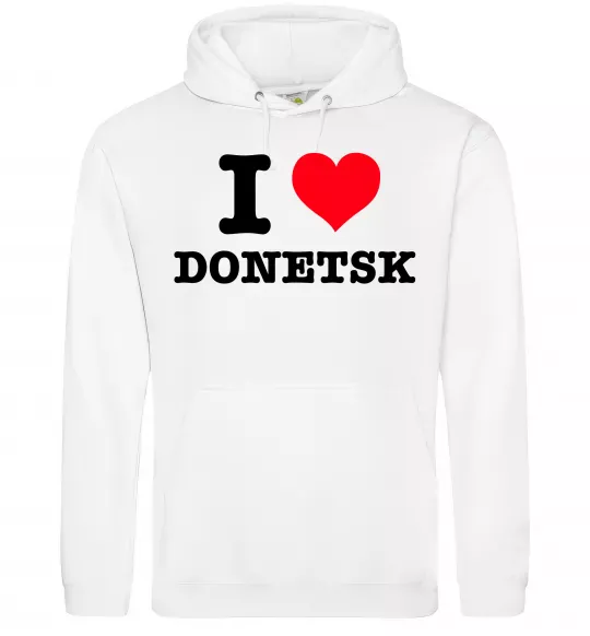 Мужская толстовка (худи) I love Donetsk Белый фото