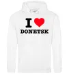 Мужская толстовка (худи) I love Donetsk Белый фото