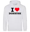 Мужская толстовка (худи) I love Donetsk Серый меланж фото