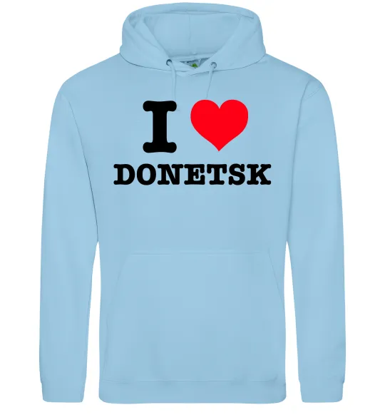 Мужская толстовка (худи) I love Donetsk Голубой фото