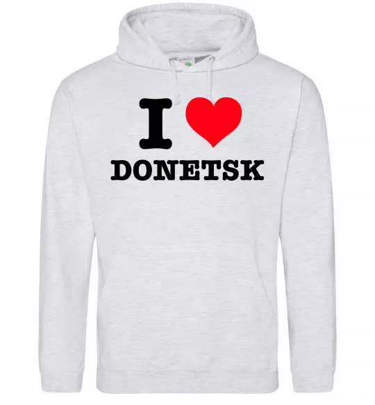 Жіноча толстовка (худі) I love Donetsk Сірий меланж фото
