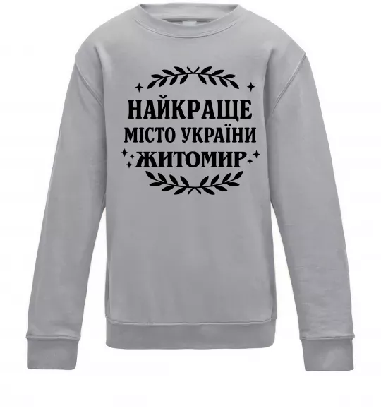 Дитячий світшот Найкраще місто України Житомир Сірий меланж фото