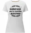 Жіноча преміум футболка Найкраще місто України Житомир Білий фото