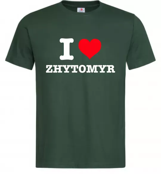 Чоловіча футболка I love Zhytomyr Темно-зелений фото