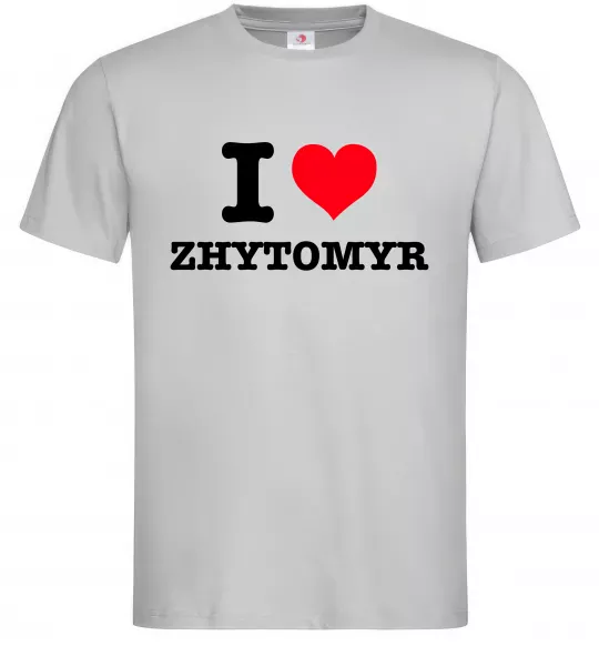 Чоловіча футболка I love Zhytomyr Сірий фото