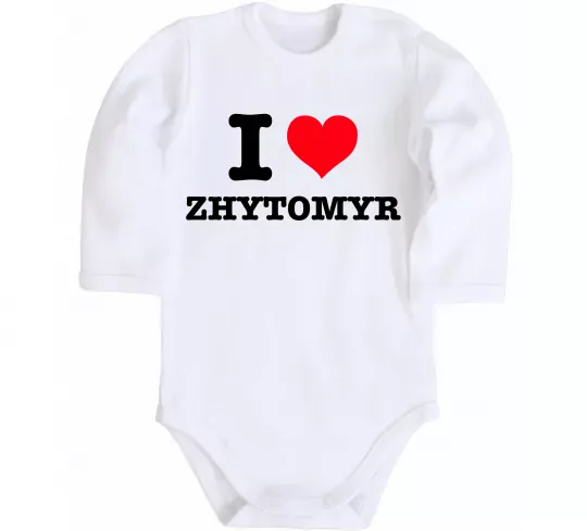 Дитячий бодік I love Zhytomyr Білий фото