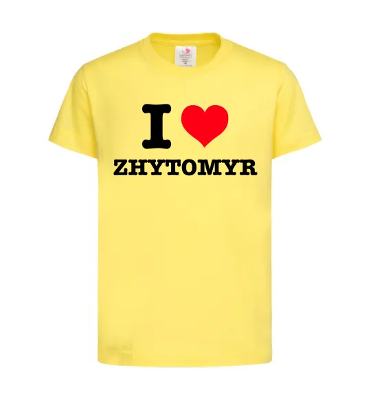 Детская футболка I love Zhytomyr Лимонный фото