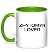 Чашка з кольоровою ручкою Zhytomyr lover Лаймовий фото
