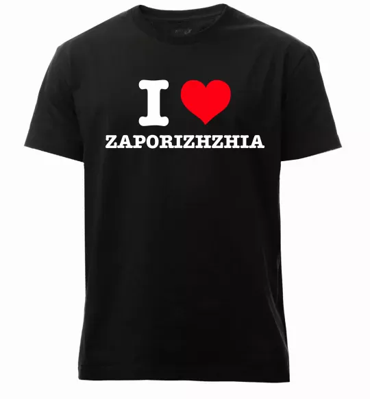 Чоловіча преміум футболка I love Zaporizhzhia Чорний фото
