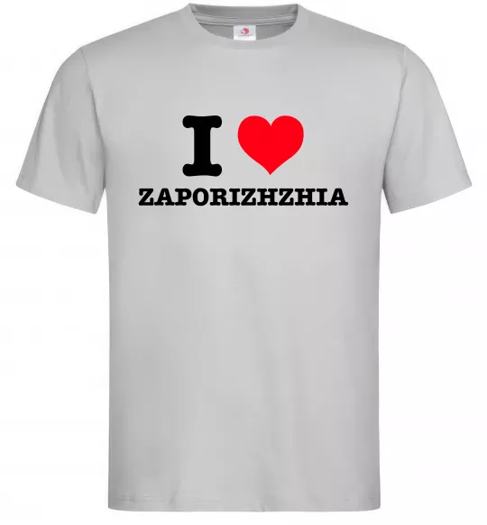 Чоловіча футболка I love Zaporizhzhia Сірий фото