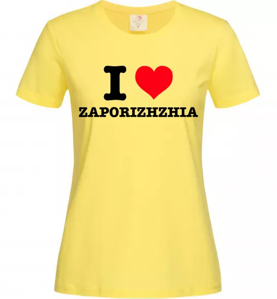 Женская футболка I love Zaporizhzhia Лимонный фото