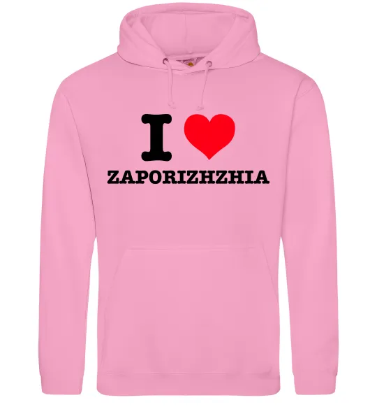 Мужская толстовка (худи) I love Zaporizhzhia Розовый фото