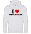 Жіноча толстовка (худі) I love Zaporizhzhia Сірий меланж фото