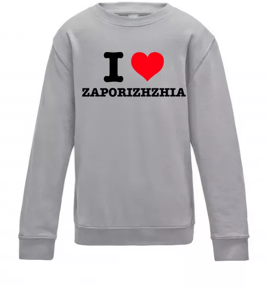 Детский Свитшот I love Zaporizhzhia Серый меланж фото
