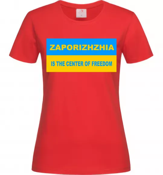 Женская футболка Zaporizhzhia center of freedom Красный фото