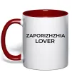 Чашка с цветной ручкой Zaporizhzhia lover Красный фото