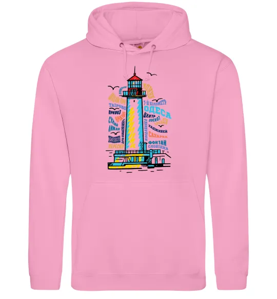 Мужская толстовка (худи) Одеса райони Розовый фото