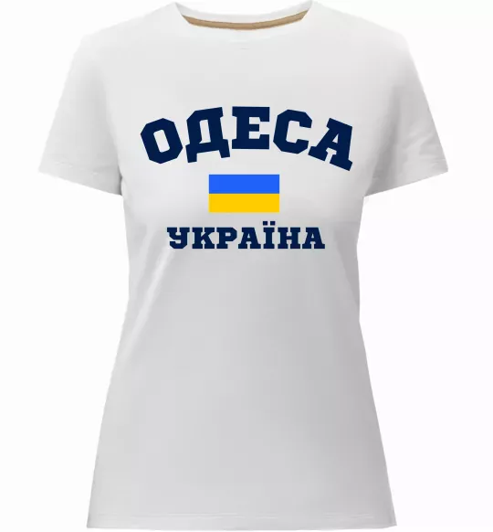 Жіноча преміум футболка Одеса Україна Білий фото