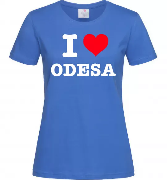 Женская футболка I love Odesa Ярко-синий фото