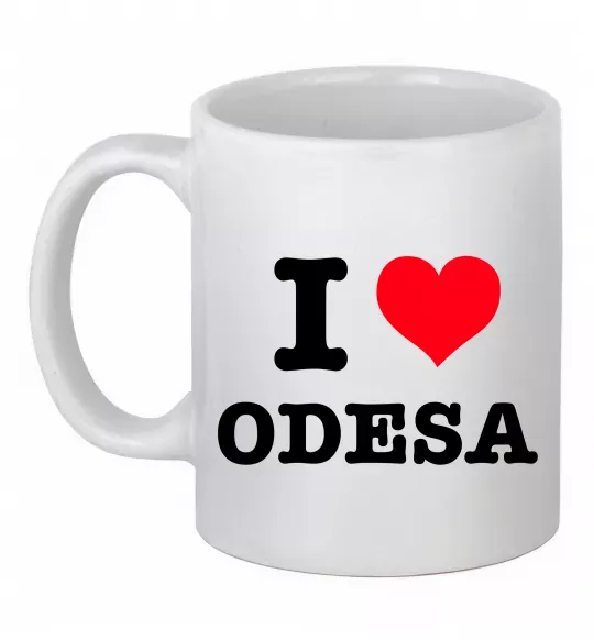 Чашка керамическая I love Odesa Белый фото