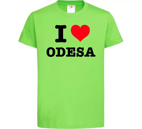Детская футболка I love Odesa Лаймовый фото