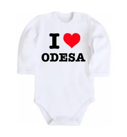 Дитячий бодік I love Odesa Білий фото