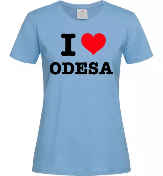 Женская футболка I love Odesa Голубой фото