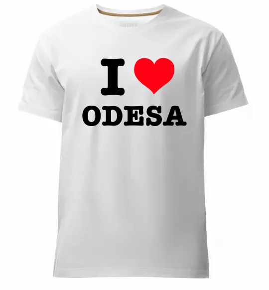 Чоловіча преміум футболка I love Odesa Білий фото