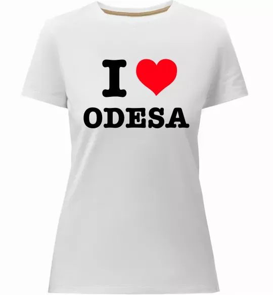 Женская премиум футболка I love Odesa Белый фото
