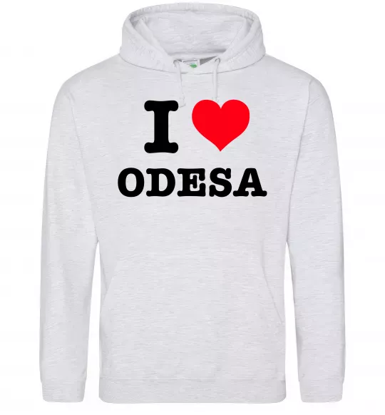 Чоловіча толстовка (худі) I love Odesa Сірий меланж фото