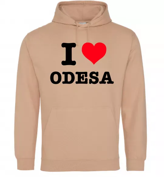 Чоловіча толстовка (худі) I love Odesa Пісочний фото