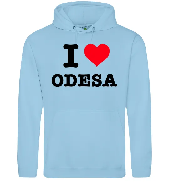 Чоловіча толстовка (худі) I love Odesa Блакитний фото
