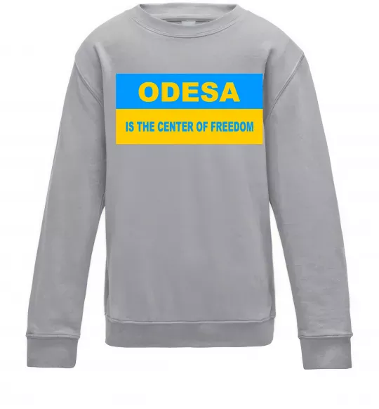 Дитячий світшот Odesa center of freedom Сірий меланж фото