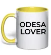 Чашка с цветной ручкой Odesa lover Лимонный фото