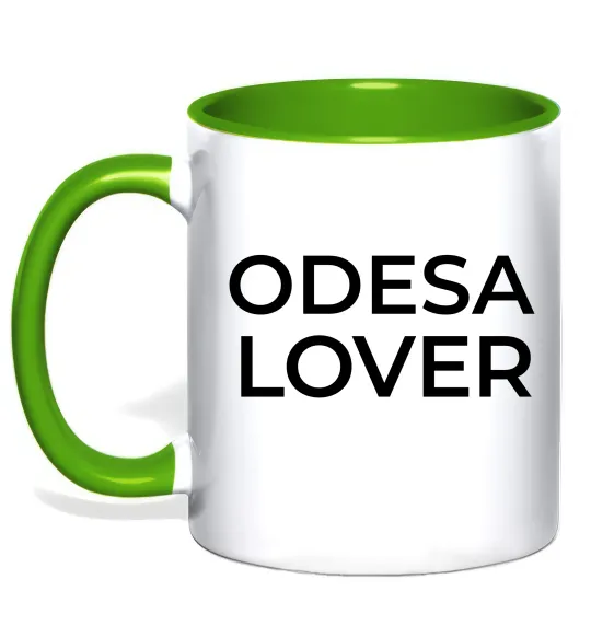 Чашка с цветной ручкой Odesa lover Лаймовый фото
