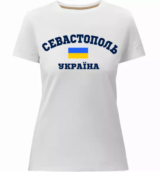 Жіноча преміум футболка Севастополь Україна Білий фото