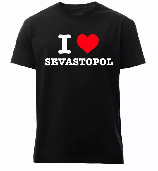 Мужская премиум футболка I love Sevastopol Черный фото