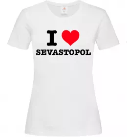 Женская футболка I love Sevastopol Белый фото