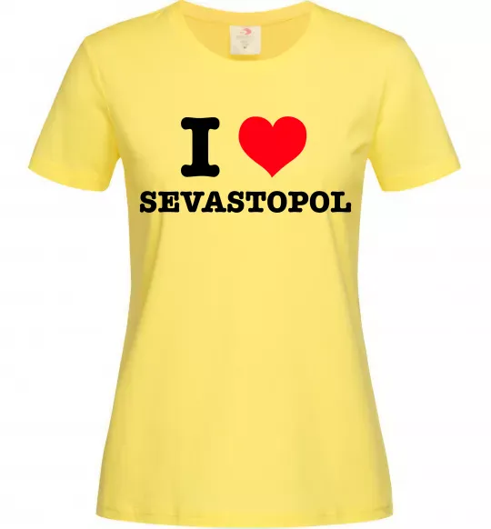 Женская футболка I love Sevastopol Лимонный фото