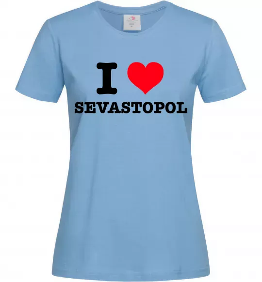 Женская футболка I love Sevastopol Голубой фото