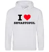 Мужская толстовка (худи) I love Sevastopol Серый меланж фото