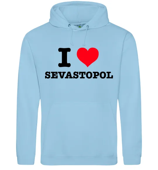 Чоловіча толстовка (худі) I love Sevastopol Блакитний фото